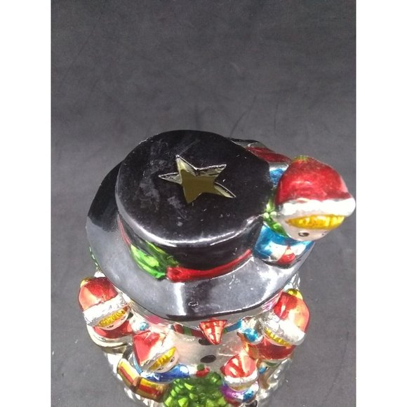 Vintage unique metallic radko pacconi style snowman children votive candle - Picture 8 of 12
